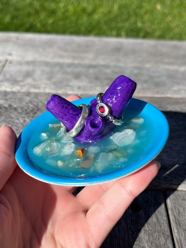 Upcycled Small Coral Ring Holder