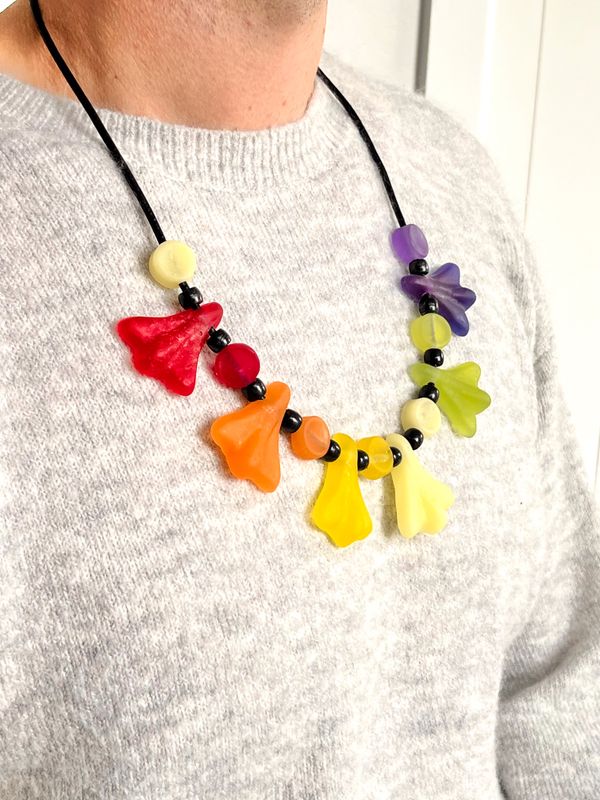 Jet Plane Lollie Rainbow Necklace