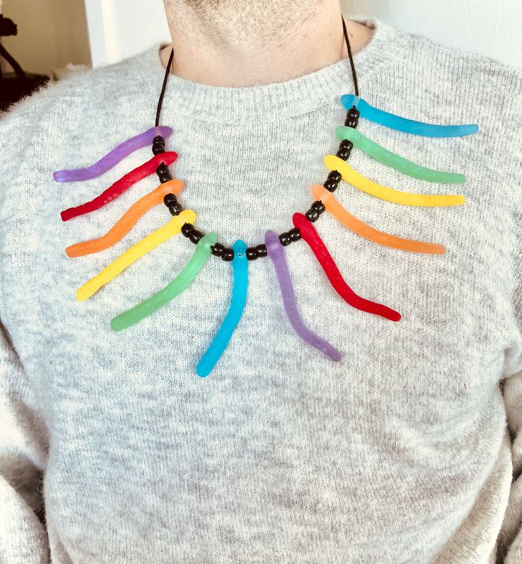 Snake Lollie Rainbow Necklace