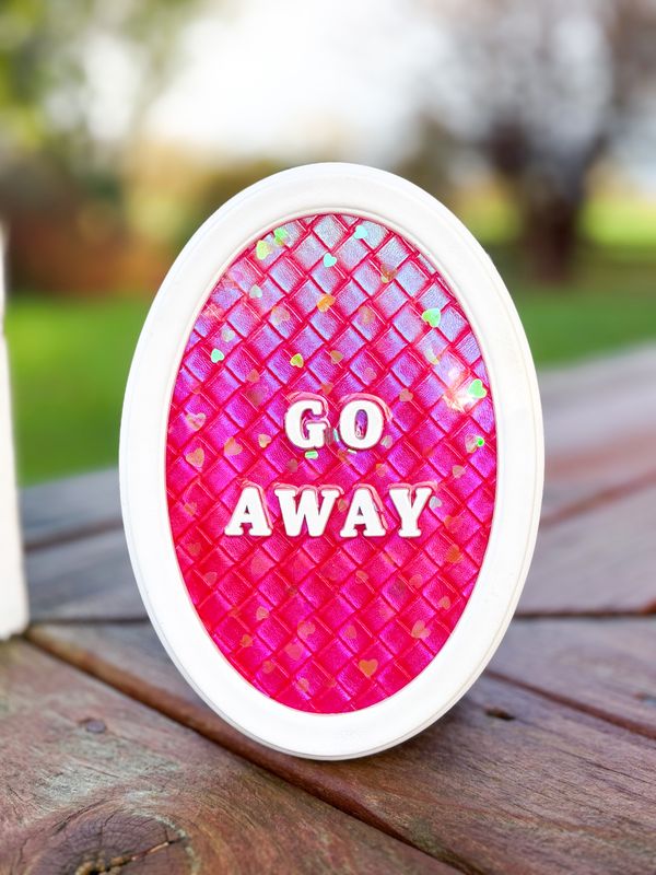 Framed Resin Artwork: Go Away