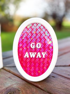 Framed Resin Artwork: Go Away