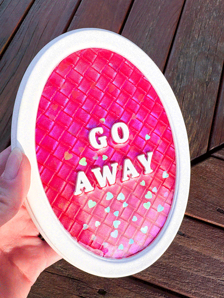 Framed Resin Artwork: Go Away