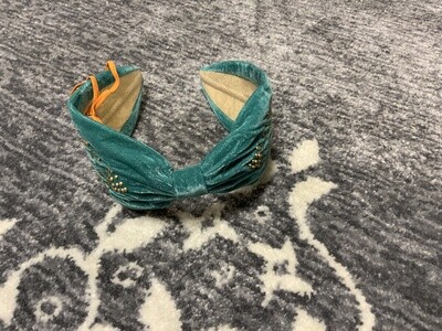 Powder Design inc - Embellished Wide Velvet Headband - Teal