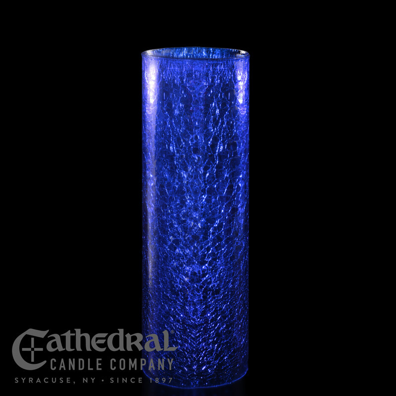 Crackled-Glass Cylinder Blue