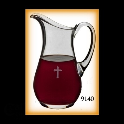Glass Flagon With Etched Cross