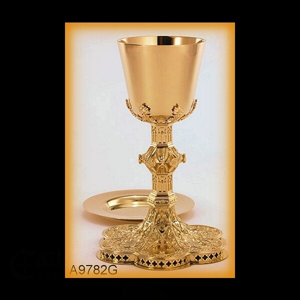 24 kt Gold Plate Chalice and Well Paten
