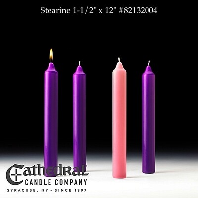 Select Stearine Wax ...... 1-1/2" x 12" ...... 3 Purple, 1 Rose