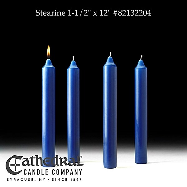 Select Stearine Wax  ...... 1-1/2&quot; x 12&quot; ...... 4 Blue