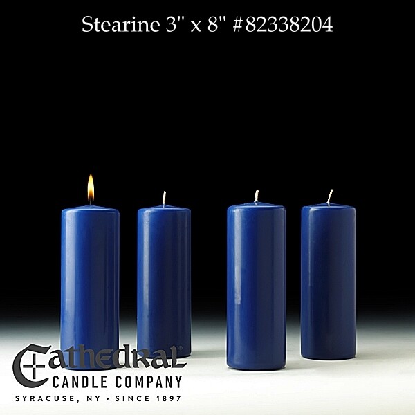 Select Stearine Wax .......... 3" x 8" .......... 4 Blue