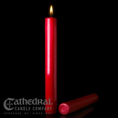51% Beeswax Christmas RED Candles 1-1/2" x 12"