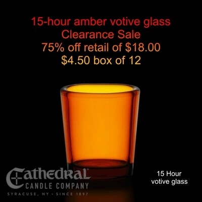 15-hour amber votive glass