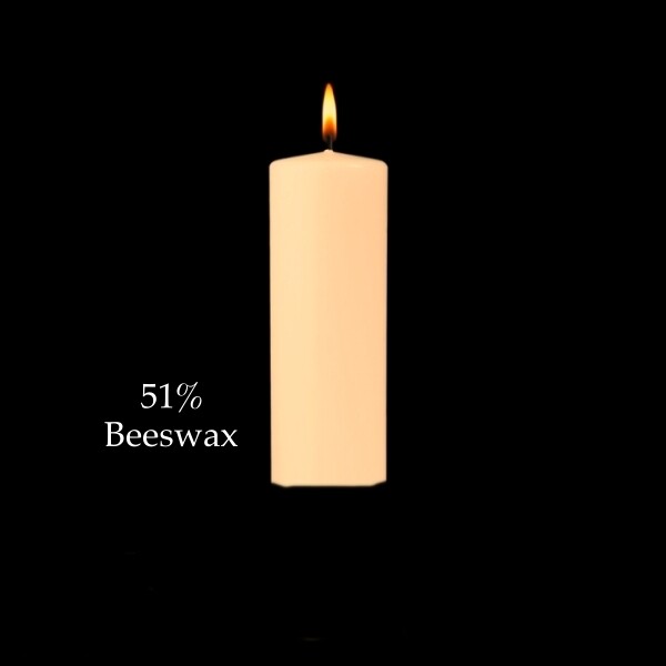 2&quot; x 9&quot; Altar Candle 51% Beeswax. Box of 12. Plain End