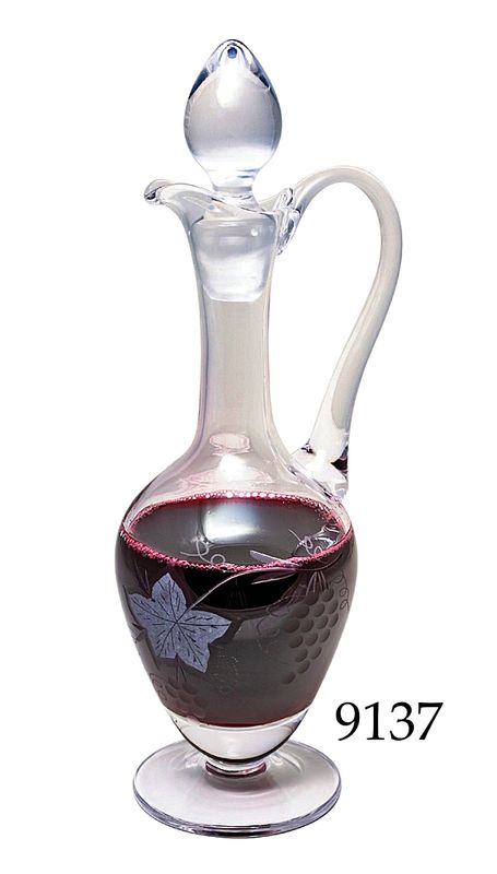 Glass Flagon With Glass Stopper. Made in Poland