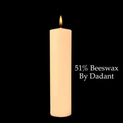 2&quot; x 17&quot; Altar Candle 51% Beeswax. Box of 2. Plain End