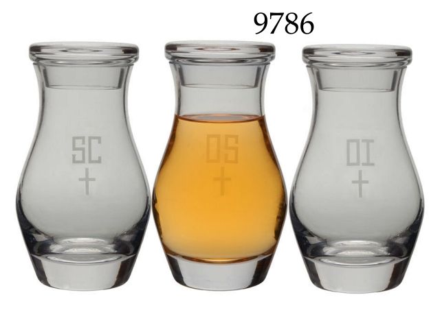 Glass 3-pc Chrismal Set. Made in Poland