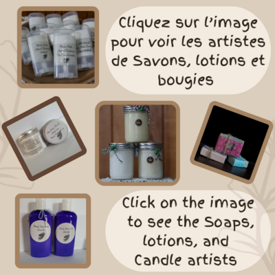 Savons, lotions et bougies / Soaps, lotions & candles