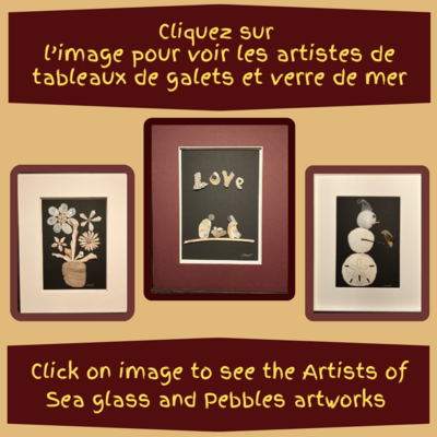 Tableaux de galets et verre de mer / Pebbles and  Sea glass Artworks