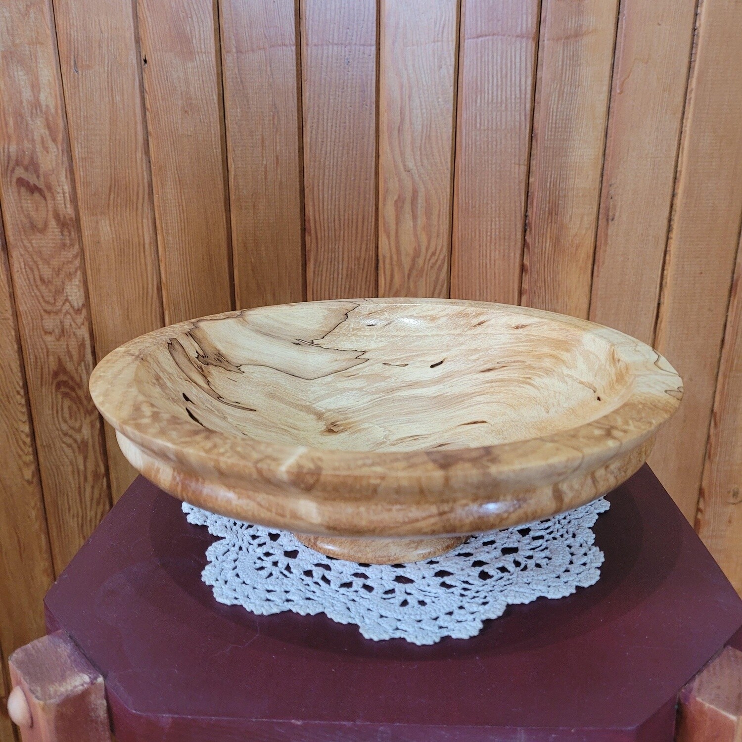 Spalted maple wood bowl