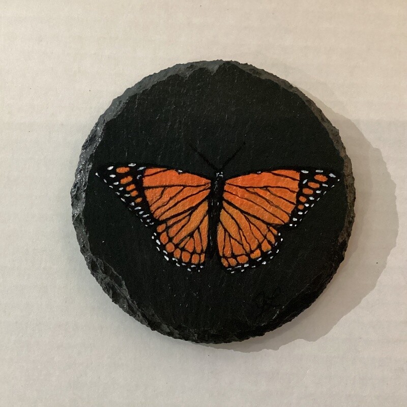 Butterfly painting on Coaster Slate