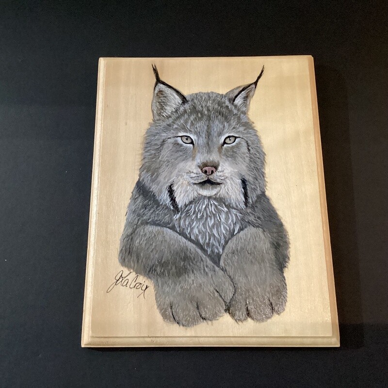 Lynx on wood board