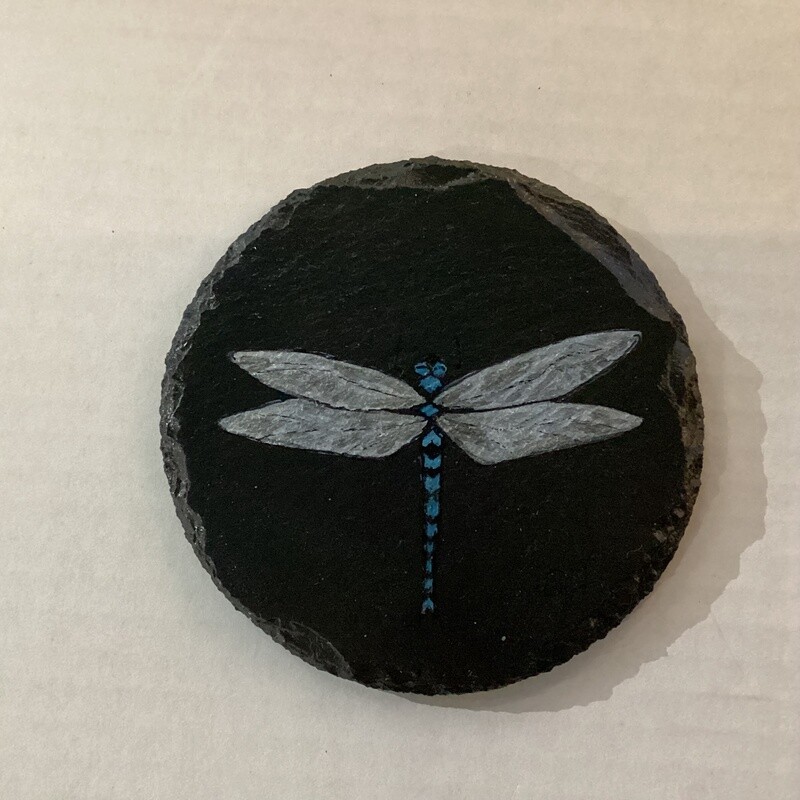 Dragonfly painting on Coaster Slate