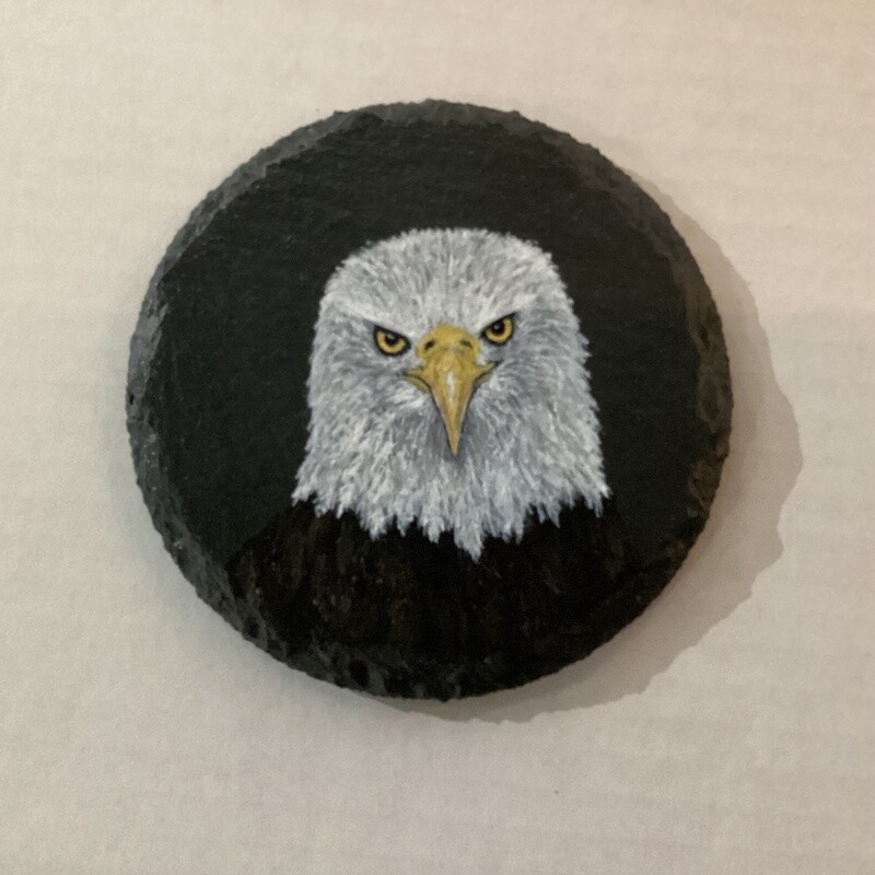 Eagle painting on Coaster Slate