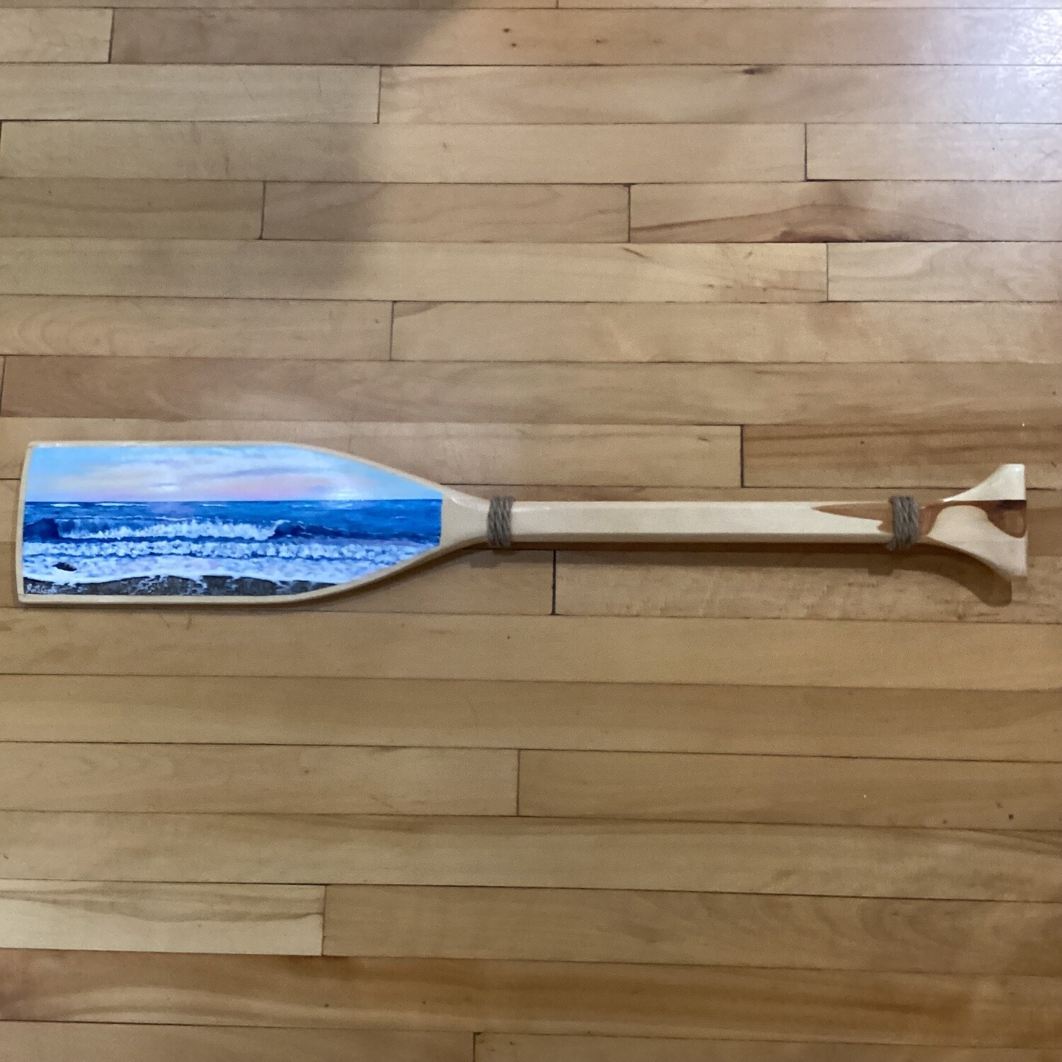 Ocean Scene painting on Wood paddle