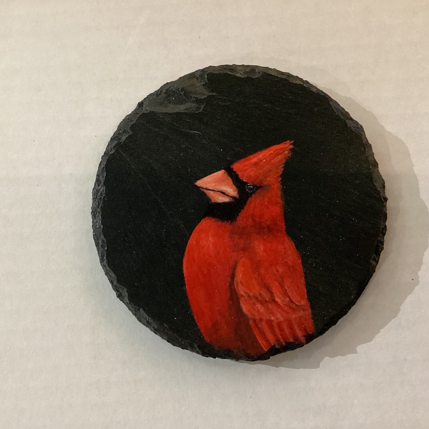 Cardinal painting on Coaster Slate