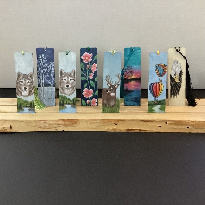 Hand painted Wooden Bookmarks