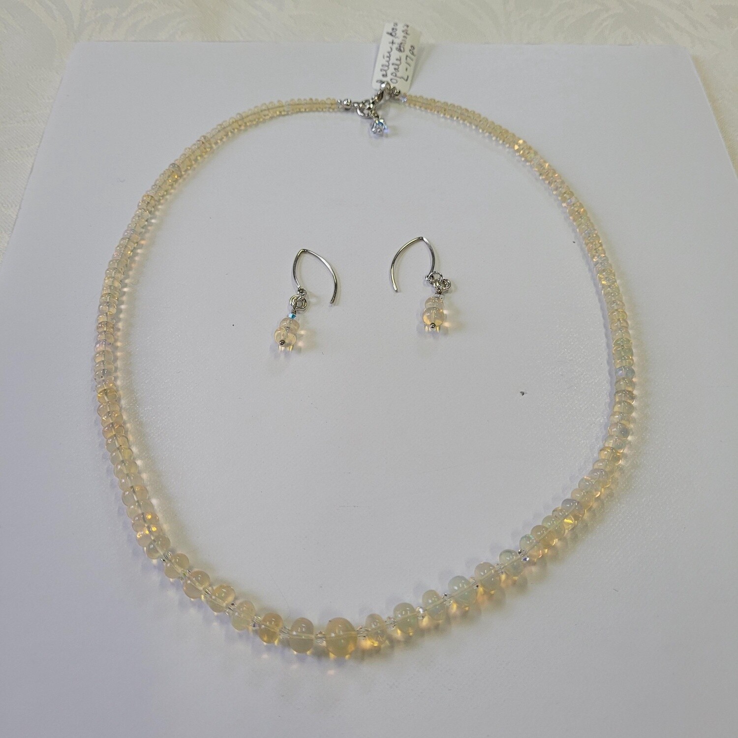 Ens. Collier et boucles d'oreilles Opale d'Éthiopie - Set of Ethiopian Opal Earrings and Necklace