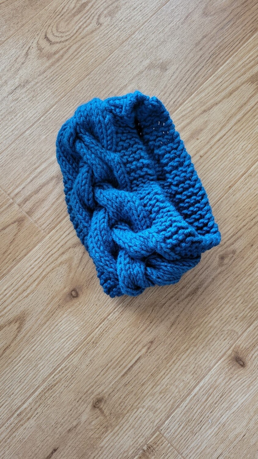 Cowl w/Cables Teal