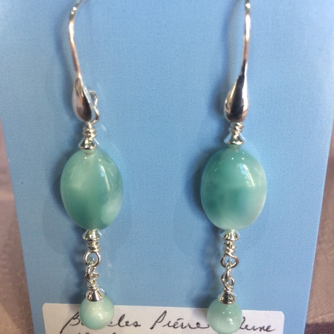 Chatoyant Green Moonstone Earrings
