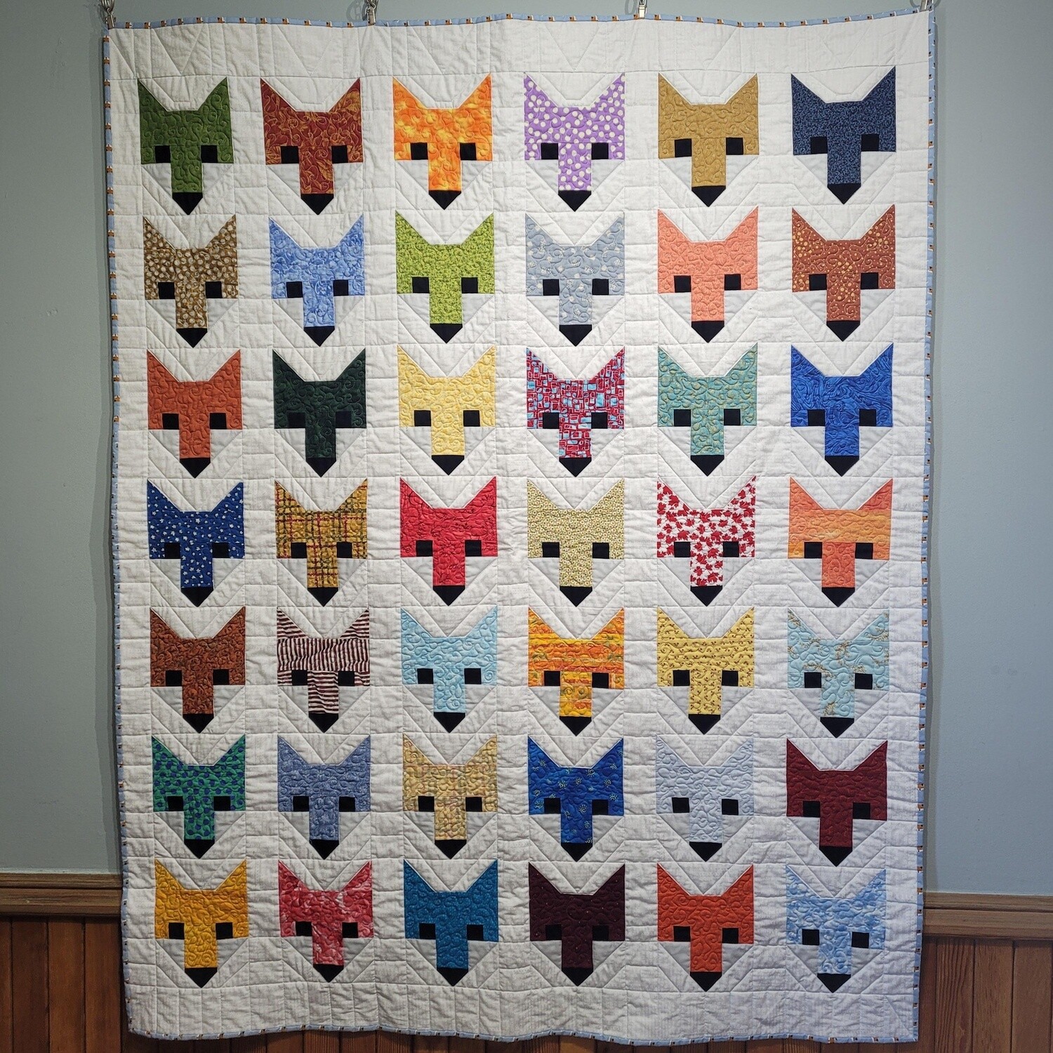 Foxes lap quilt / Courtepointe jetée