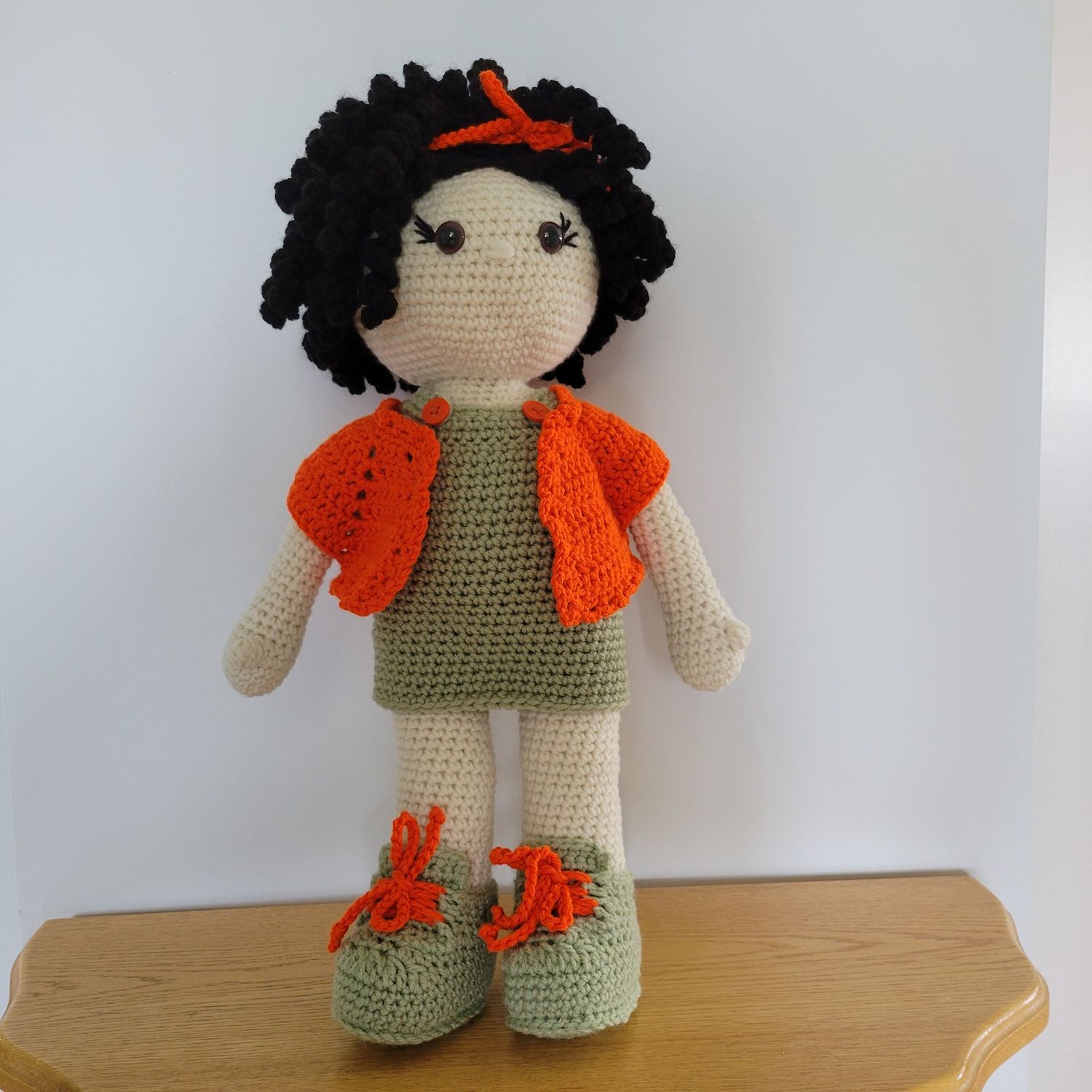 Crochet Doll w/orange vest