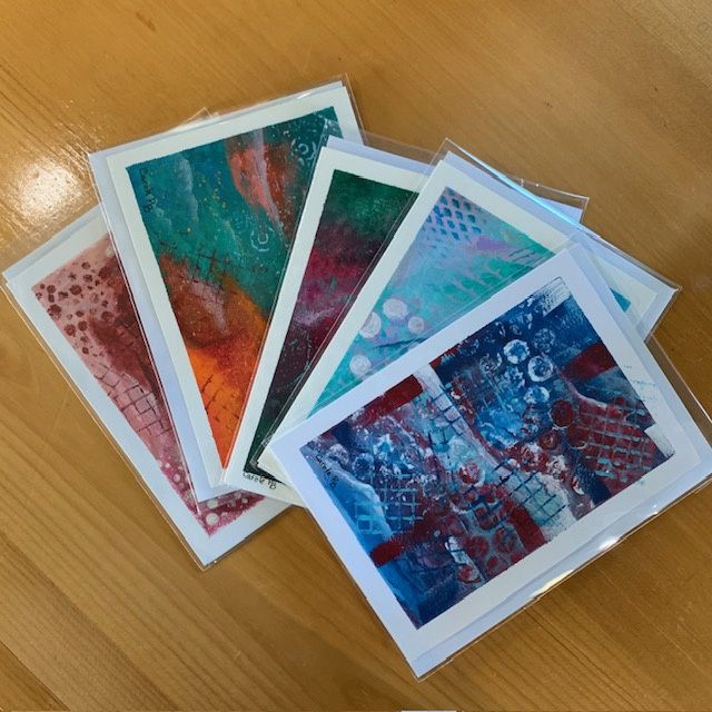 Cartes peintes à la main ( acrylique)