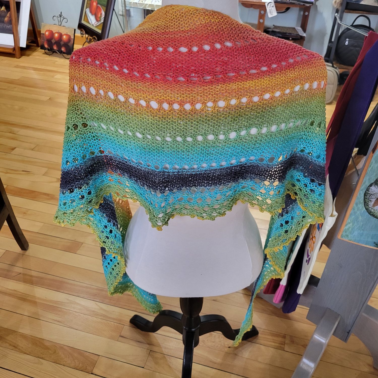 Crescent Shape Cotton Shawl