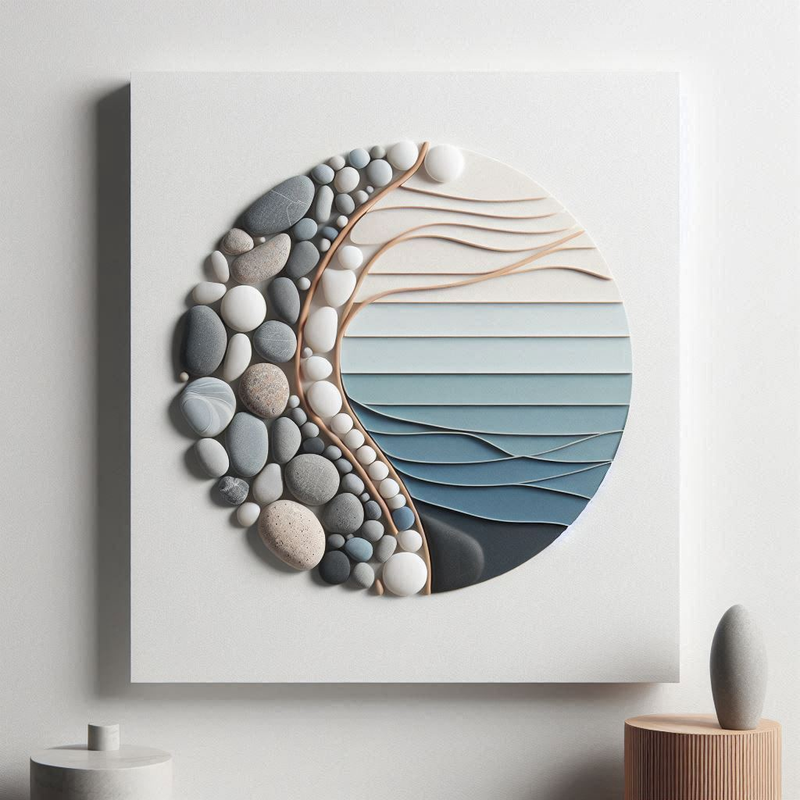 Pebbles and sea glass art