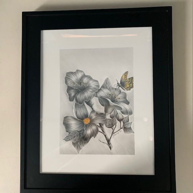 Flowers with yellow butterflies