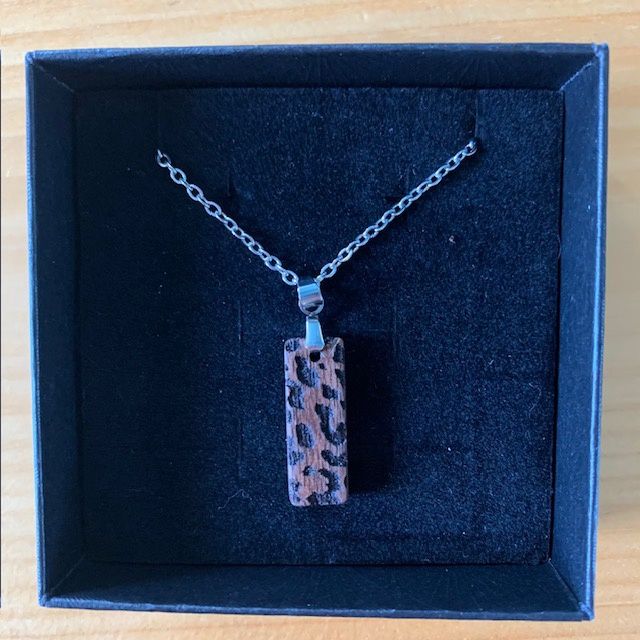 Necklace Walnut and Stainless Steel