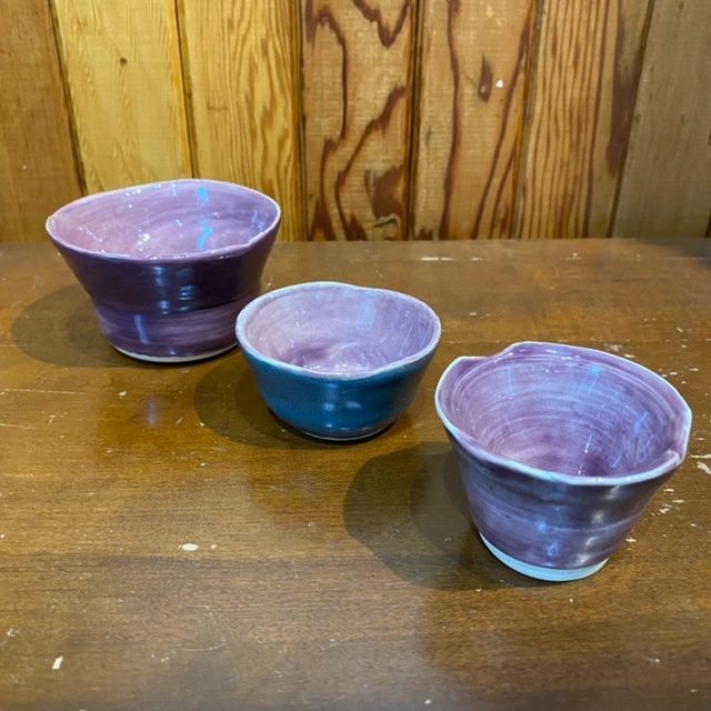Small purple bowls (set of 3)