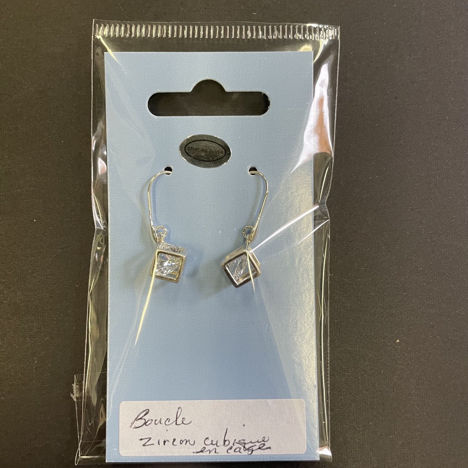 Cubic zirconia cage earrings