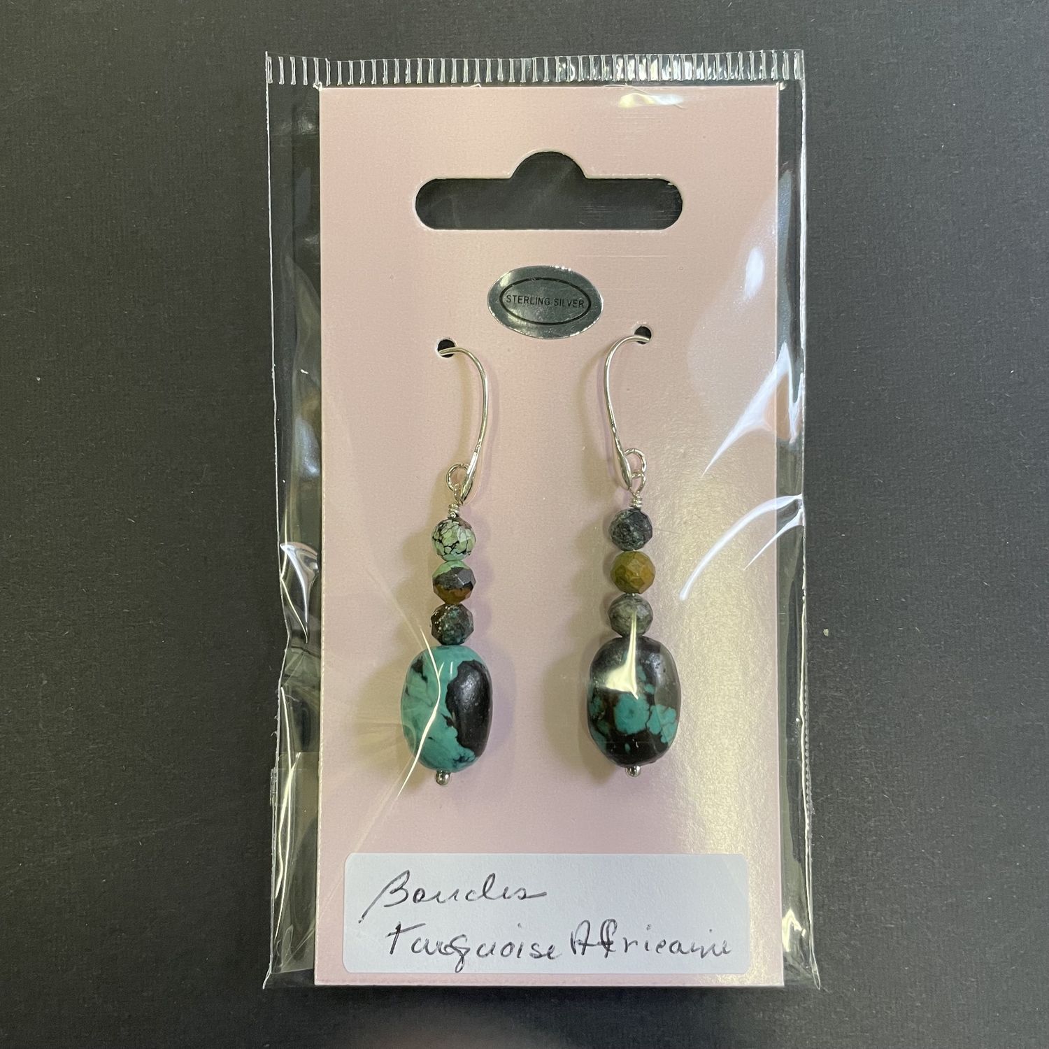 African turquoise earrings