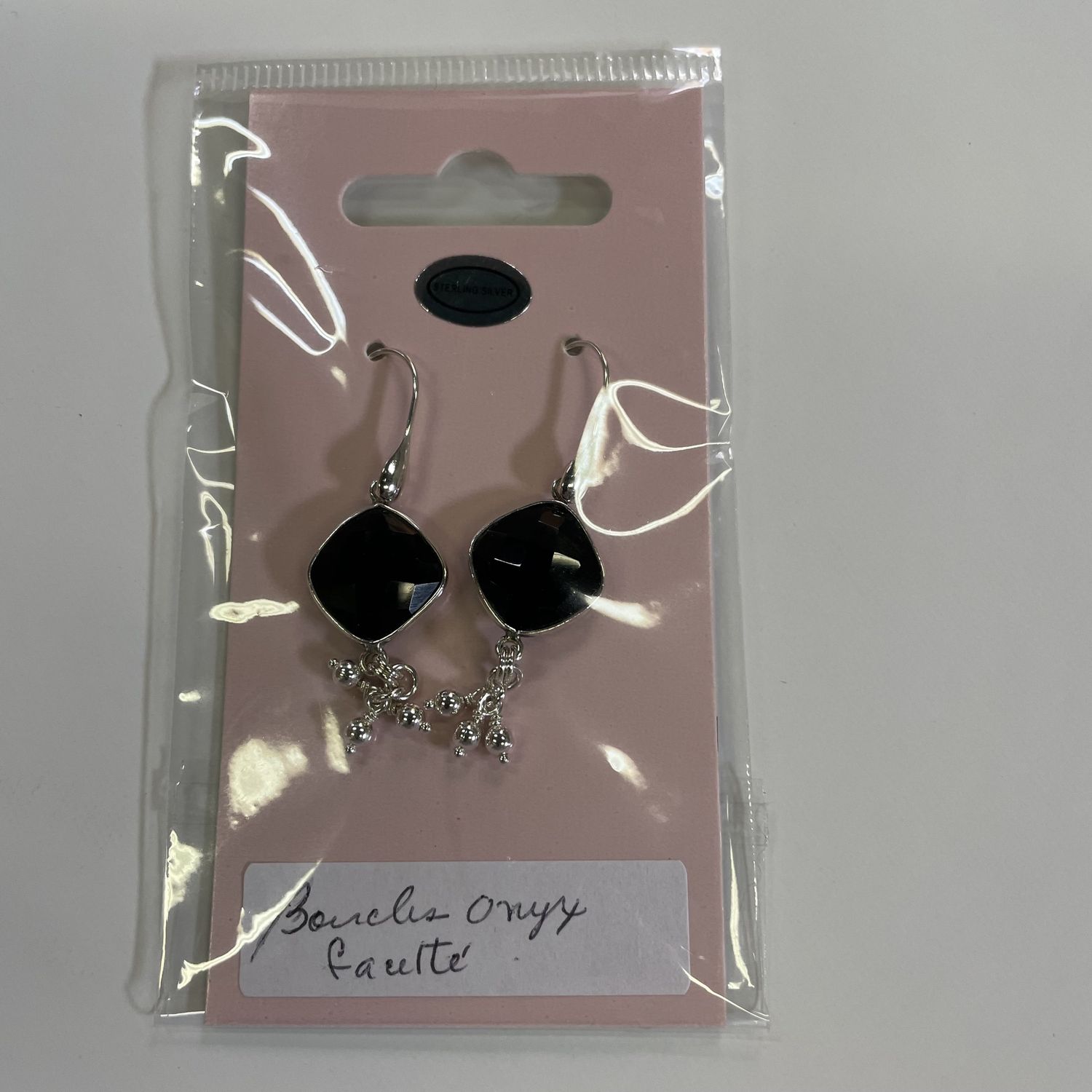 Onyx faceted earrings