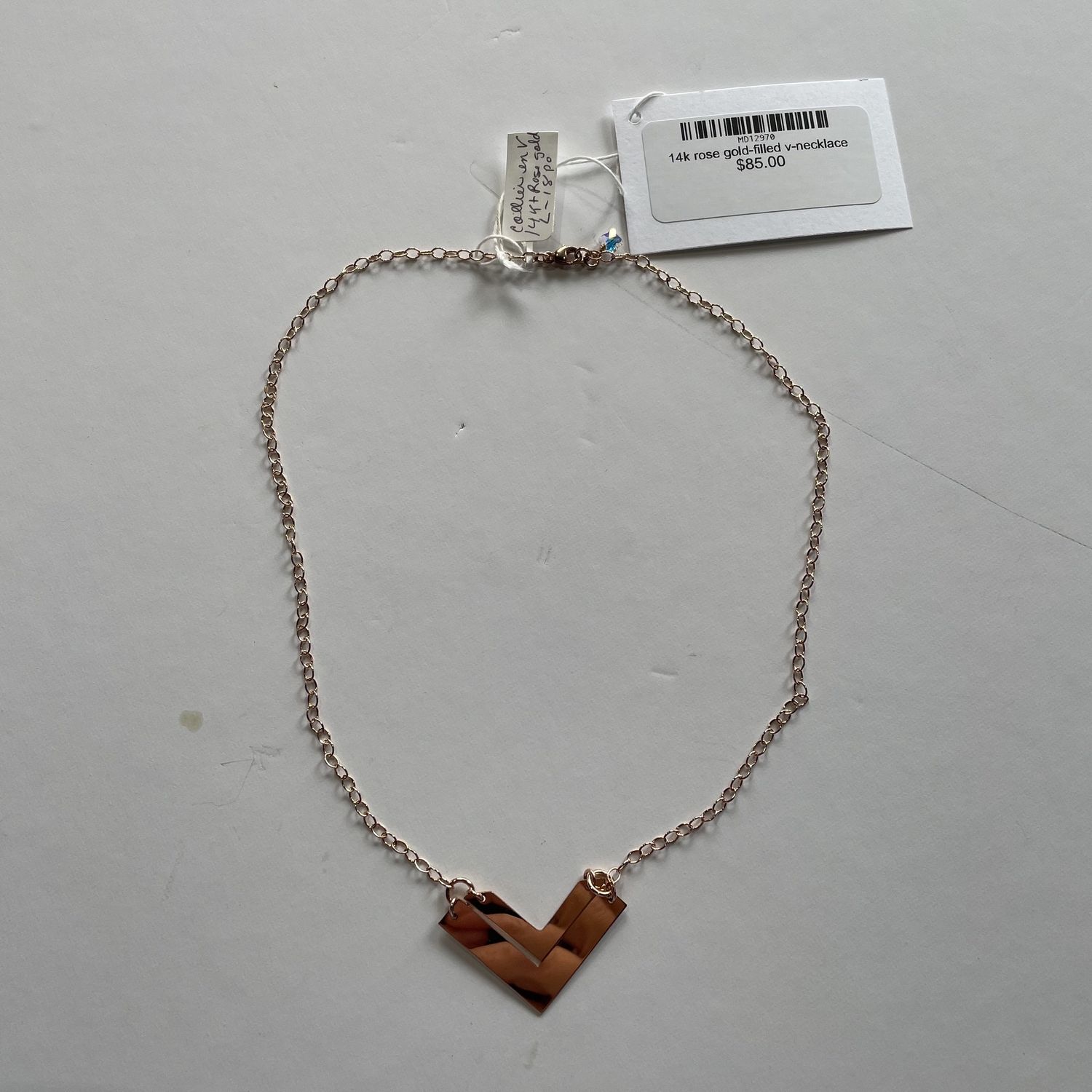 14k rose gold-filled v-necklace