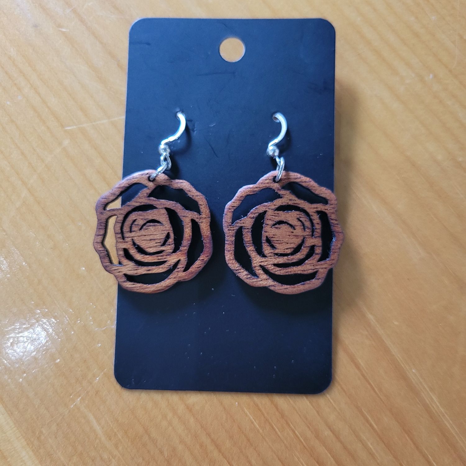Mahogany Earrings Roses