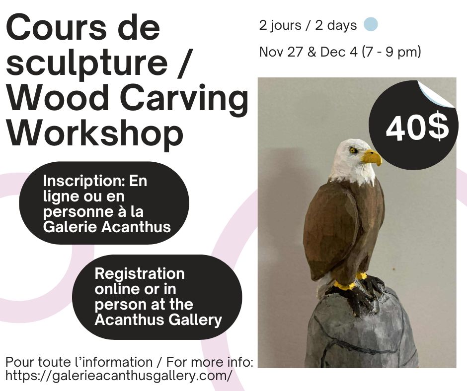 Bald Eagle Wood Carving Workshop with Joël Couturier