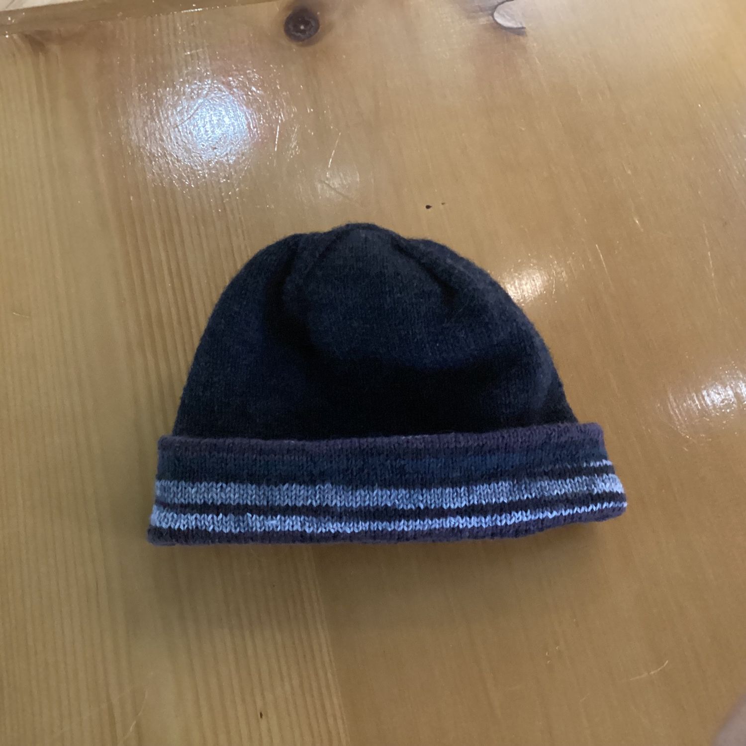 Knitted Reversible Toque Charcoal/Grey