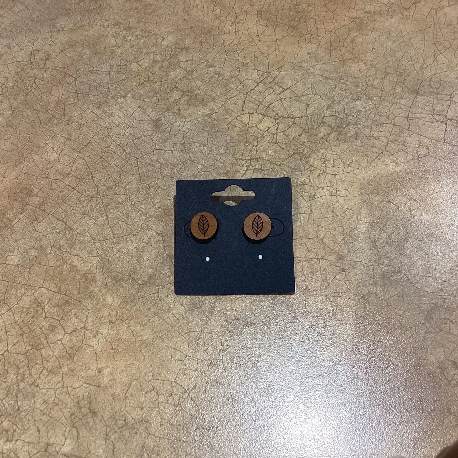 Wood Stud Pin Earrings 1