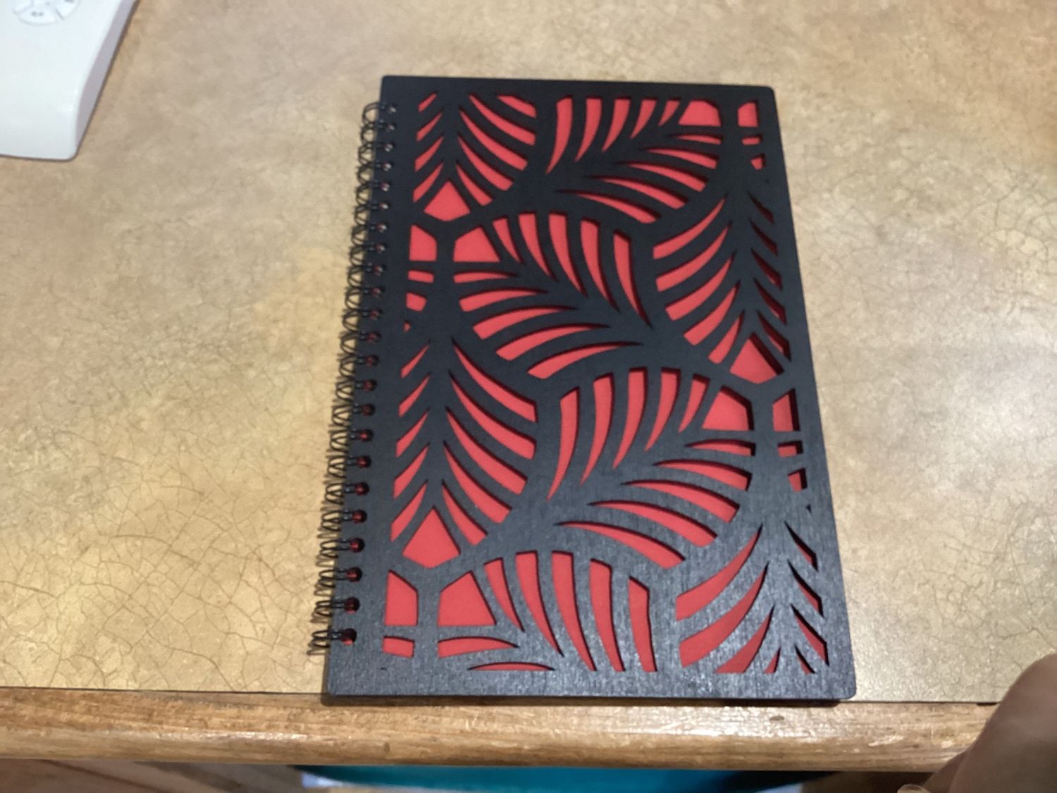 Laser Cut Wood Cover Notebook Leaves