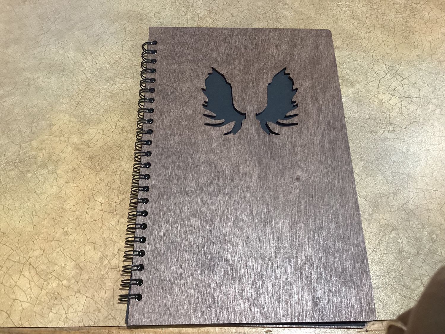Laser Cut Wood Cover Notebook Moose Antlers